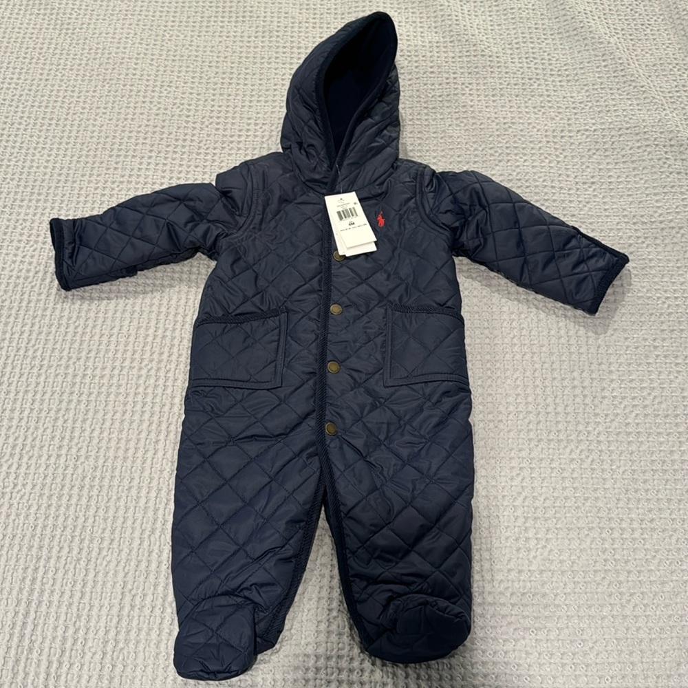 Baby Boy Ralph Lauren Snowsuit, Blue, Size 6 Months